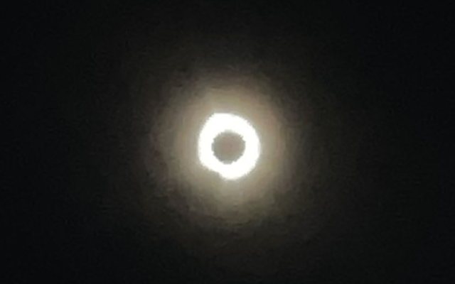 Totality in April 2024 photographed on a phone