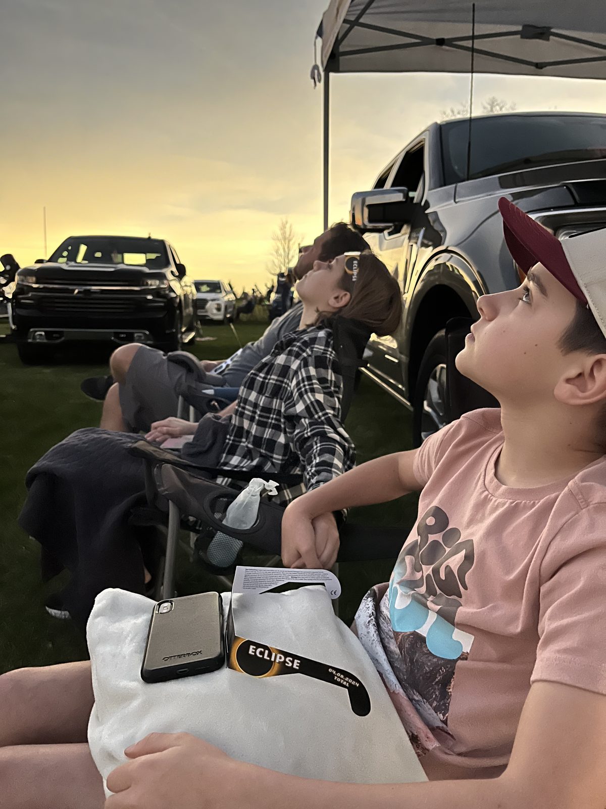 Watching the 2024 eclipse from camp chairs